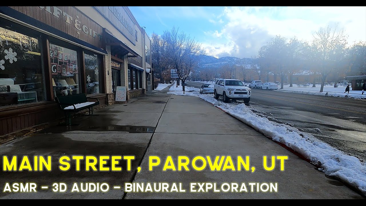Downtown Parowan, UT afternoon walk [3D Audio] [Binaural] [POV] [ASMR]