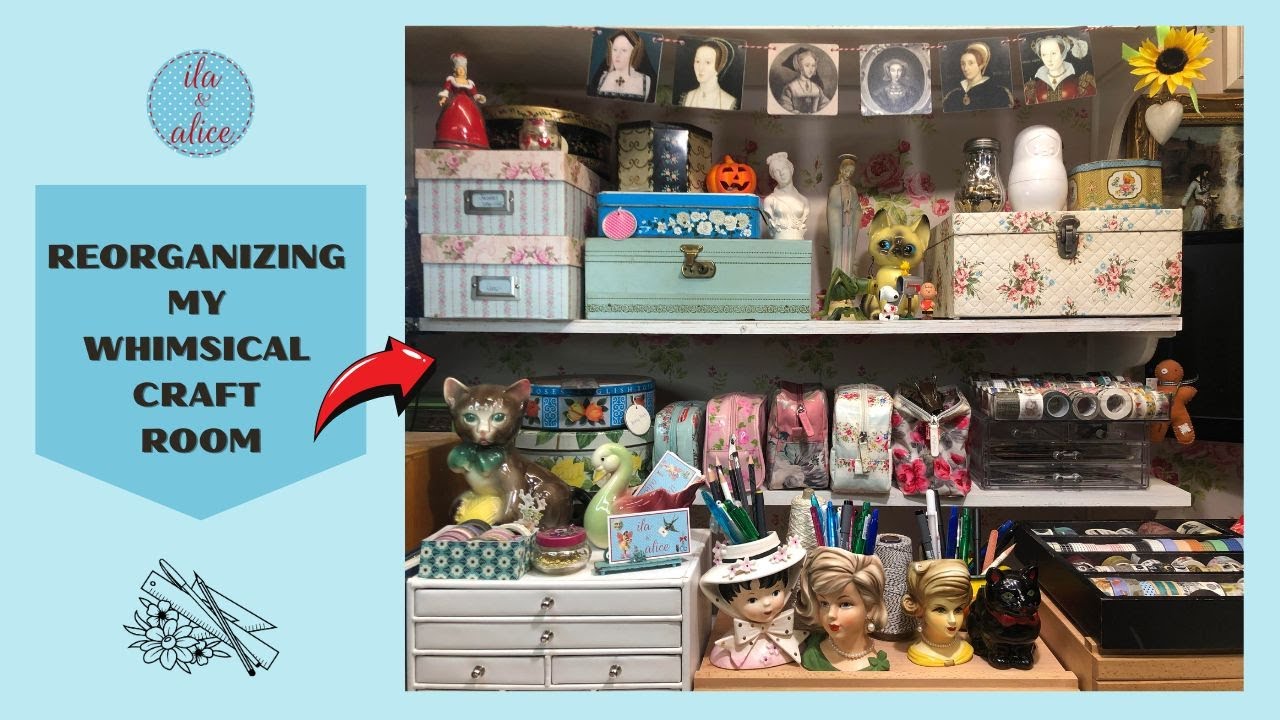 Craft Room Organization! Pretty Storage, Vintage Finds & a LOT of Washi Tape #craftroomorganization