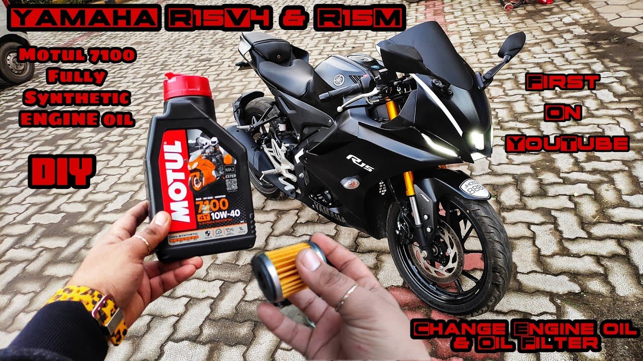 Change Engine Oil & Oil Filter Of YAMAHA R15V4 & R15M At Home By Yourself| Full Service Video| DIY