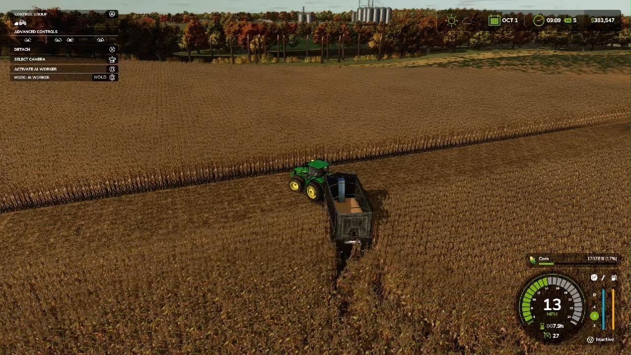 Harvesting a Bad Corn Crop On FS25