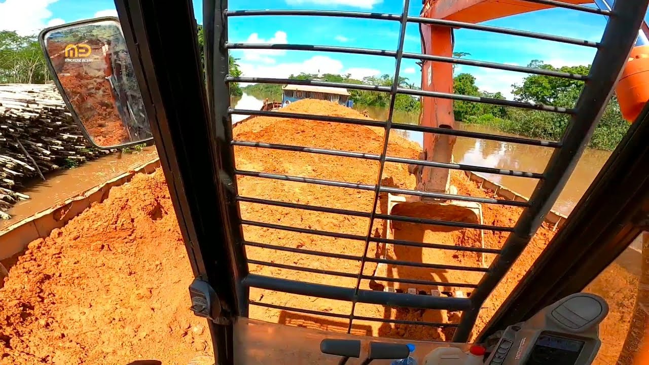 BONGKAR TANAH DI KAPAL lCT | EXCAVATOR HITACHI ZAXIS 210-5G