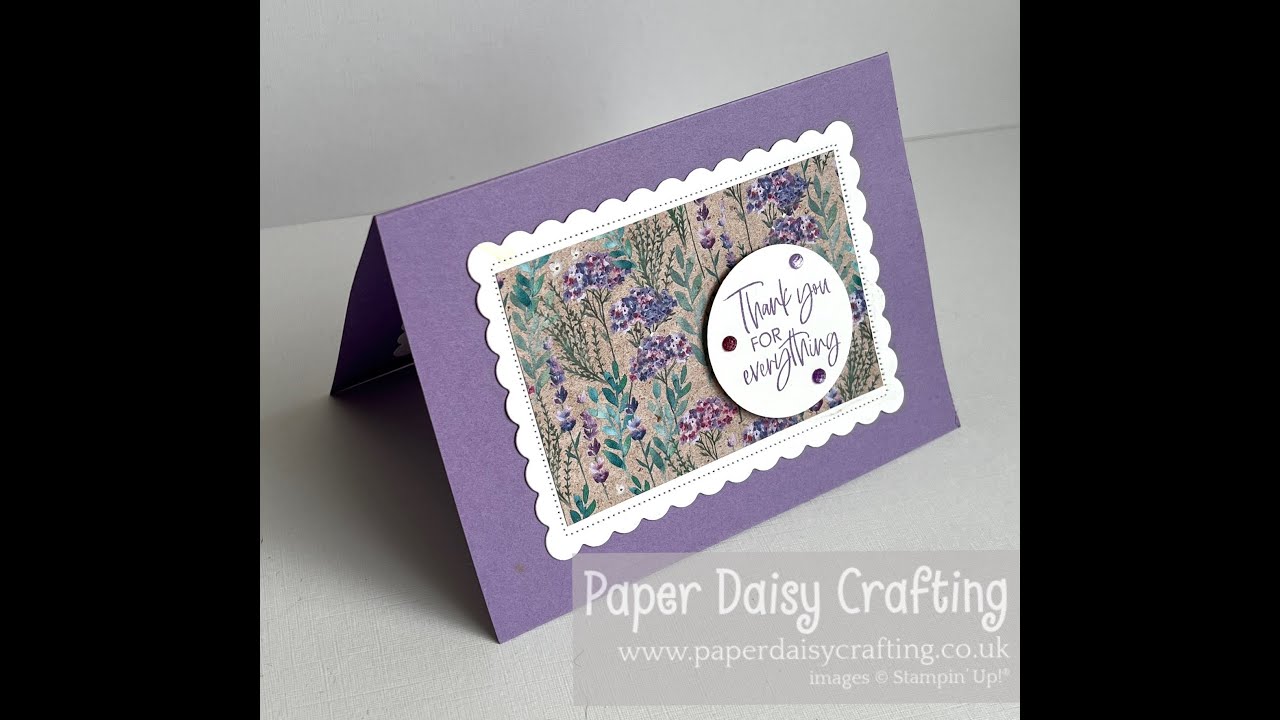 Simple thank you card with Perennial Lavender DSP