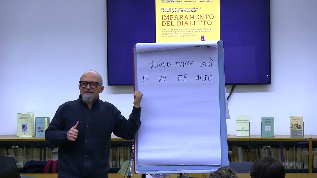 Imparamento del dialetto 1°Lezione  Santarcangelo di Romagna   Biblioteca Baldini  22-01-206