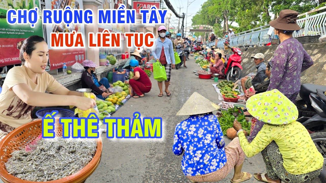 MƯA LIÊN TỤC CHỢ CÁI BÈ Ế ẨM - BÀ CON KHU CHỢ RUỘNG BÁN TOÀN ĐẶC SẢN MIỀN QUÊ