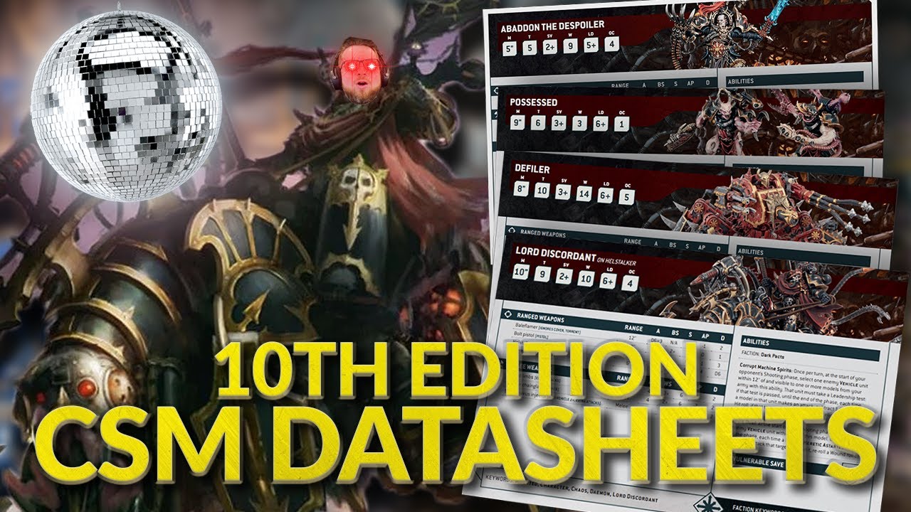 ALL CHAOS SPACE MARINE DATASHEETS - 10th Edition Warhammer 40k Rules