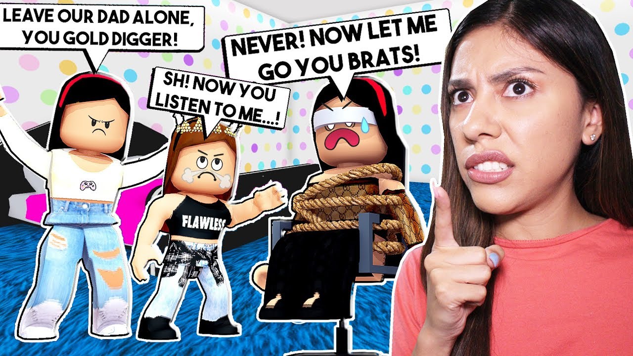 WE TRAPPED OUR DAD'S GIRLFRIEND BECAUSE SHE WAS A GOLD DIGGER! - Roblox - MeepCity