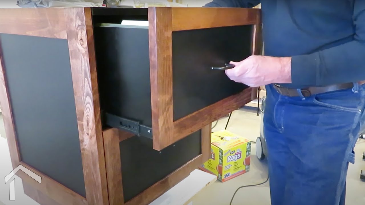 Building an Unusual File Cabinet Drawer - Stained Hardwood and Black Laminate and Melamine