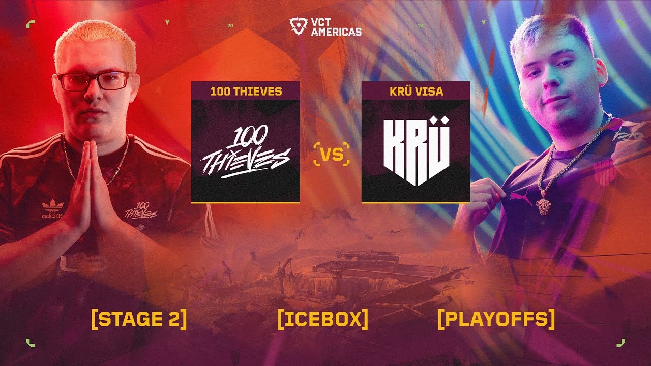 100 Thieves vs KRÜ Visa - VCT Americas Stage 2 - Playoffs - Map 1