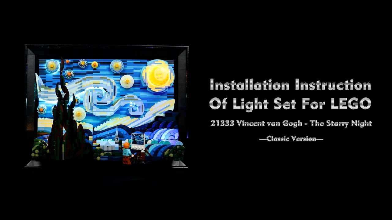 Installation Instruction Of Light Set For LEGO 21333 Vincent van Gogh - The Starry Night.