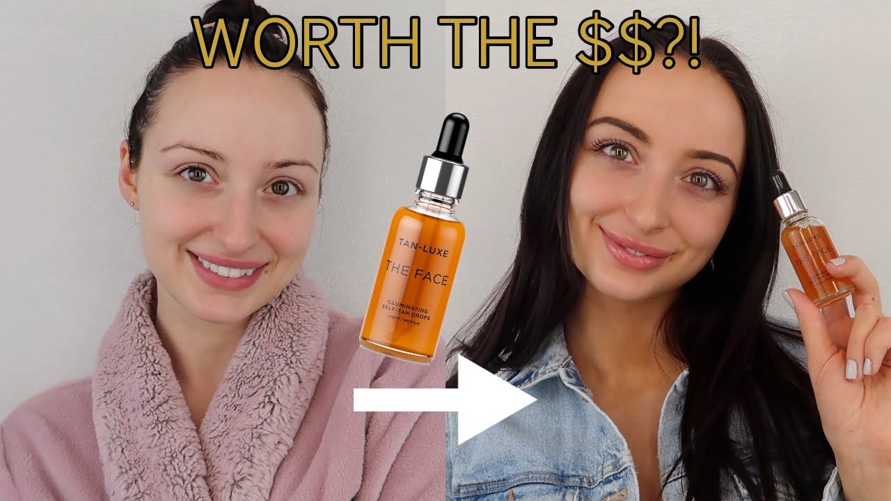 TAN-LUXE THE FACE ILLUMINATING SELF TAN DROPS REVIEW + DEMO! | SELF TANNER REVIEW!