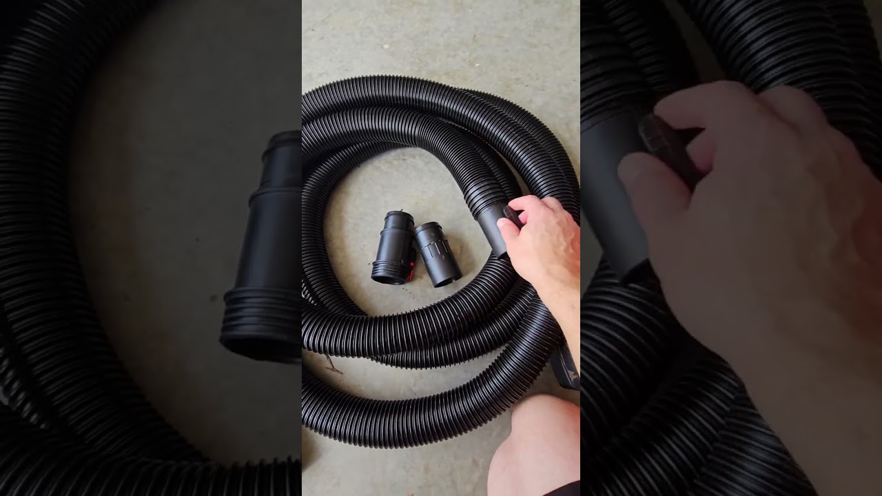Versatile 20-ft hose for wet/dry shop vac with three adapters