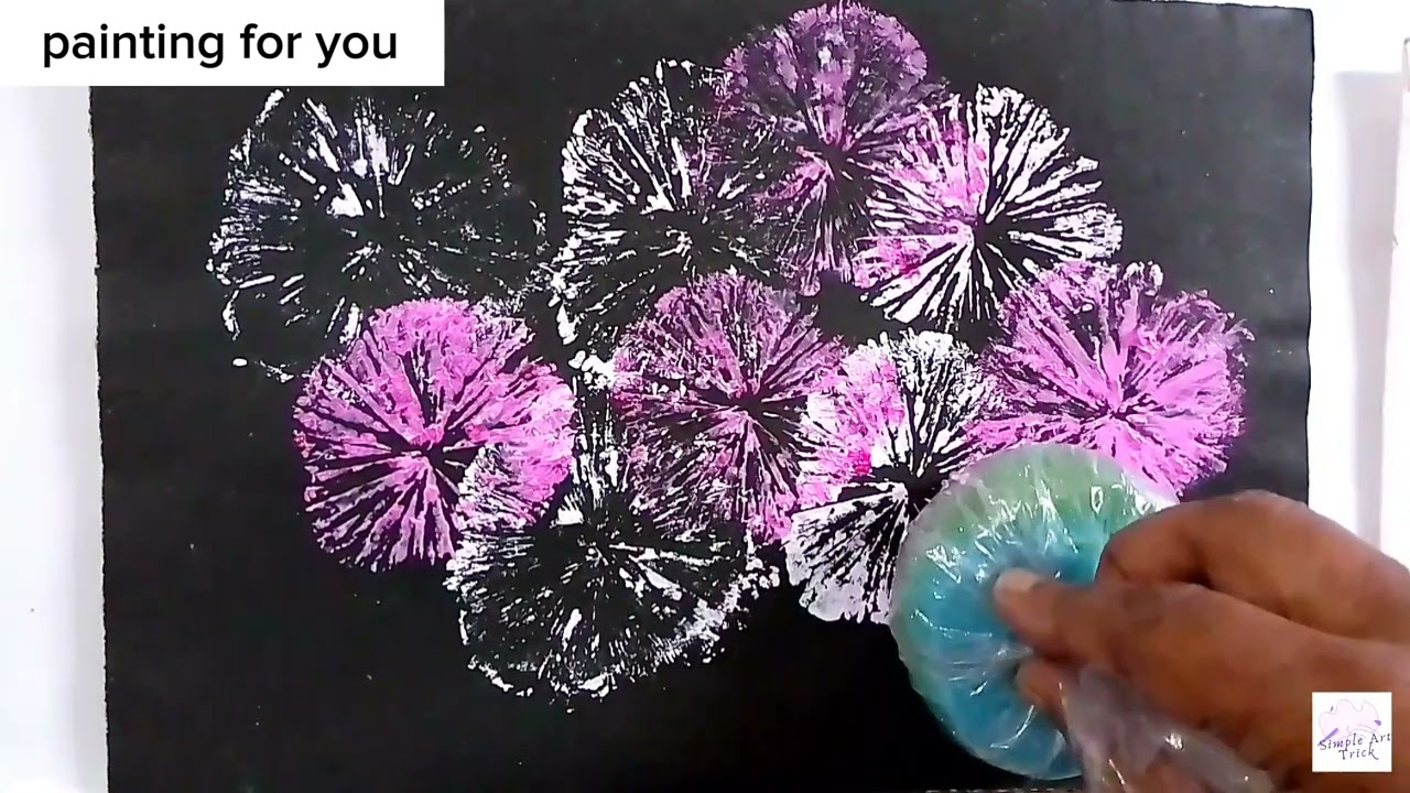 Painting Stunning Flowers With Sponge Techniques | Acrylic Painting Tutorial  @Paintingforyou1963.