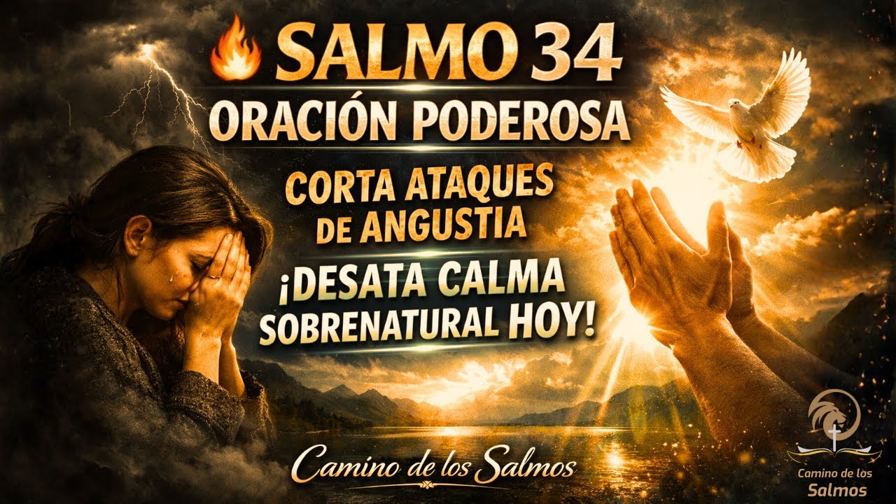 🔥 SALMO 34 — ORACIÓN PODEROSA para CORTAR ATAQUES de ANGUSTIA y DESATAR CALMA SOBRENATURAL HOY