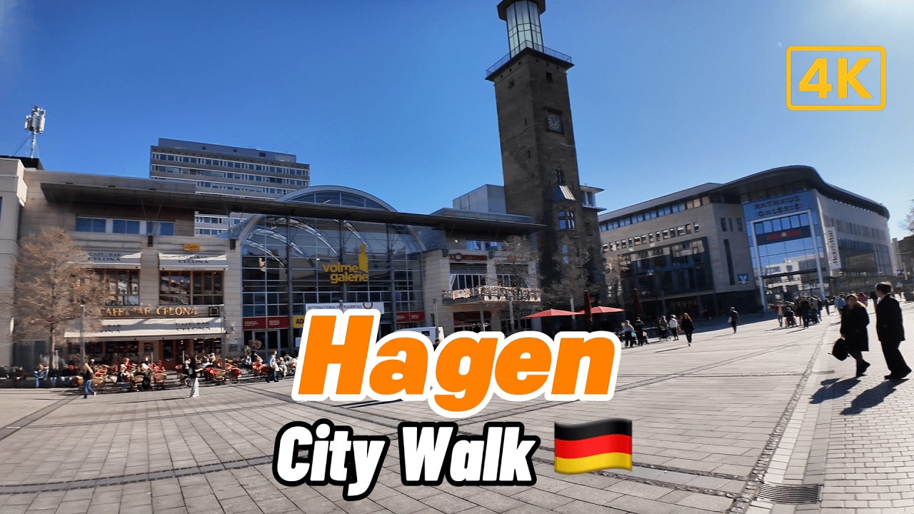 Hagen City Walk 🇩🇪 | Discover Hagen NRW Downtown | Germany Walking Tour 4K