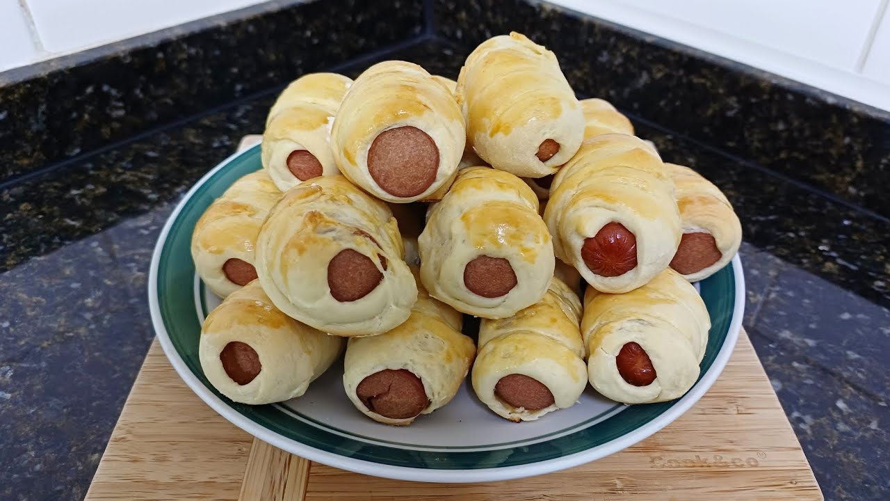 COMO FAZER UM ENROLADINHO DE SALSICHA FÁCIL E DELICIOSO COM A MASSA BEM LEVE E FOFINHA 