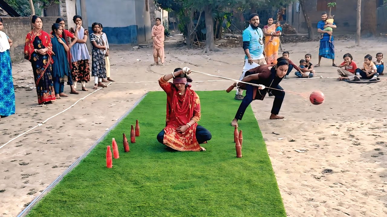 Spin the Football & Grab the Bottles Challenge | Village Girls Game | Zillu Food Game