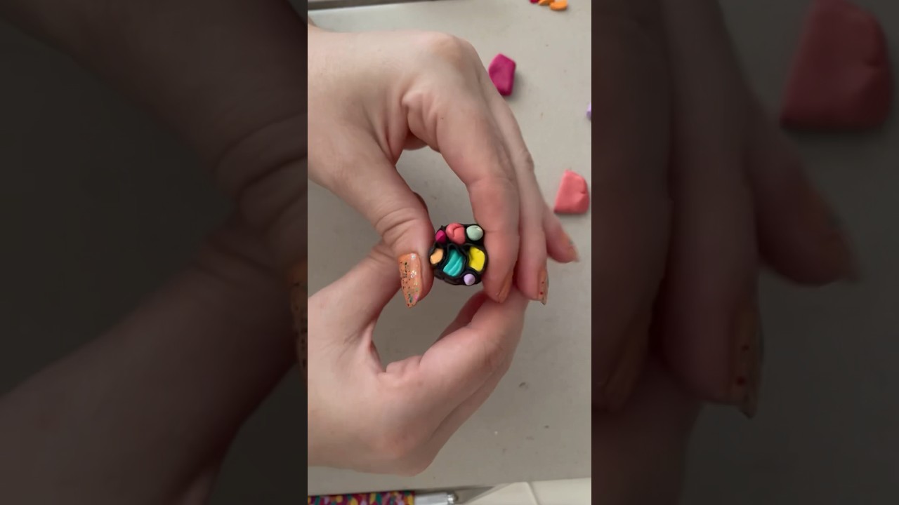 Colourful polymer clay cane #polymerclay #art #fimoclay #craft #sculpey #clay