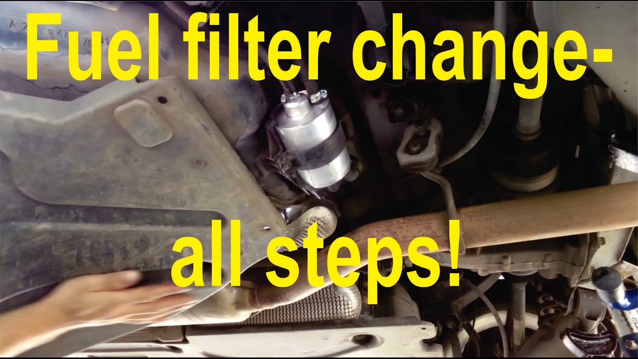 How to change a fuel filter on a Mercedes C-Class (W203) - all steps