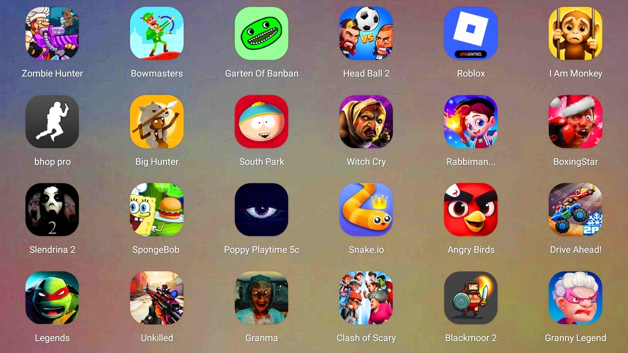 Evil Grandpa,Race Master 3D,Sonic Dash,Scary Teacher 3D,Hello Neighbor Alpha 2,Subway Surfers City