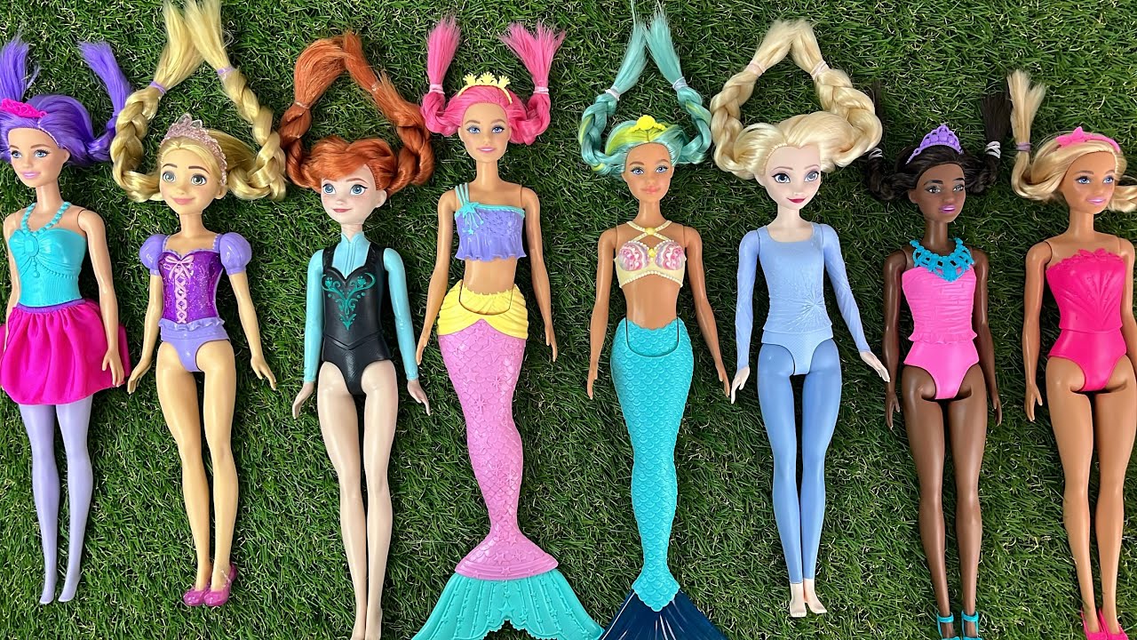 Disney Princess Doll Makeover - DIY Miniature Ideas For Barbie ~ Wig, Dress, Faceup, andMore!