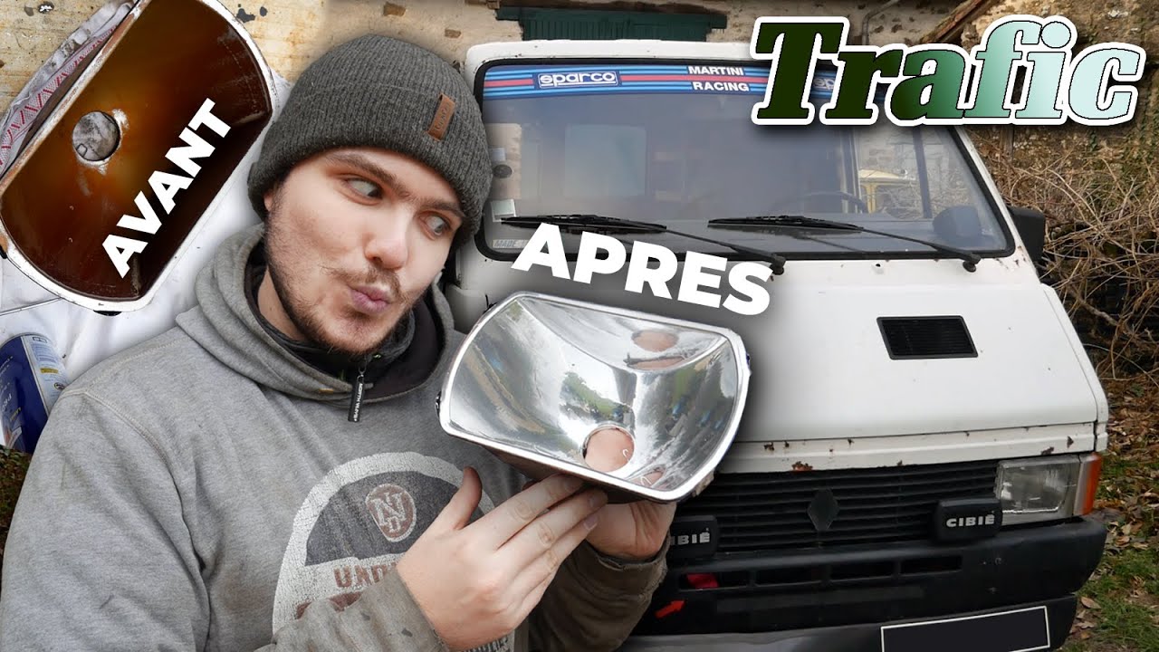 Refaire le CHROME des PHARES au PINCEAU pour passer le TRAFIC au CONTRÔLE TECHNIQUE ... (bluffant !)