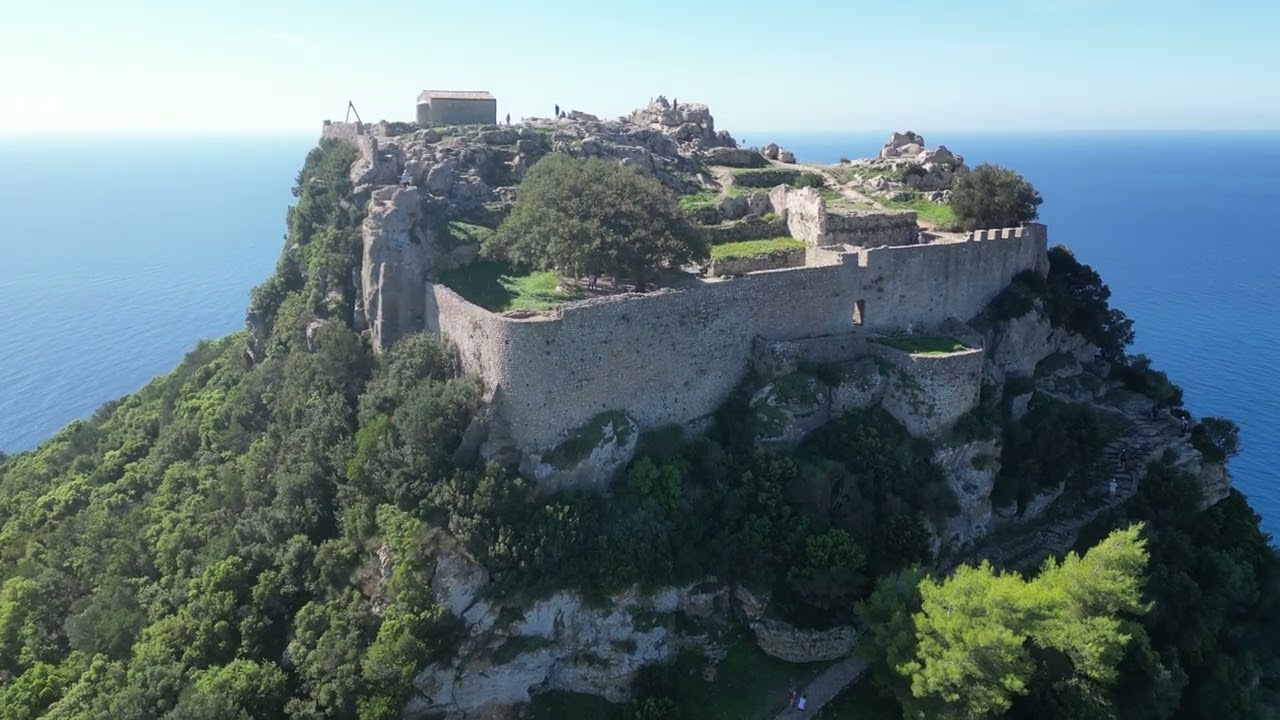 Corfu, Greece 4K Drone - Angelokastro - Byzantine Castle