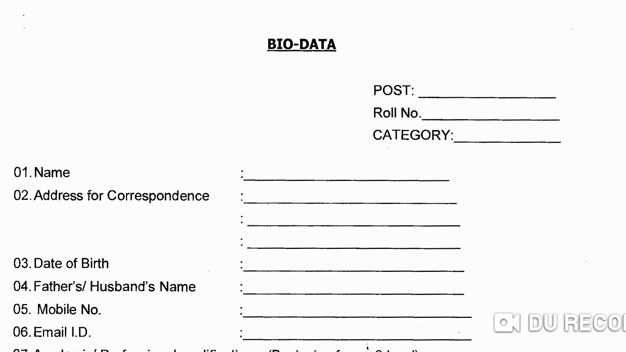 KVS BIO-DATA FORMAT 2019 | Know Your Bio-Data | KVS INTERVIEW |WATCH SHARE SUBSCRIBE EDUCATIONAL HUB