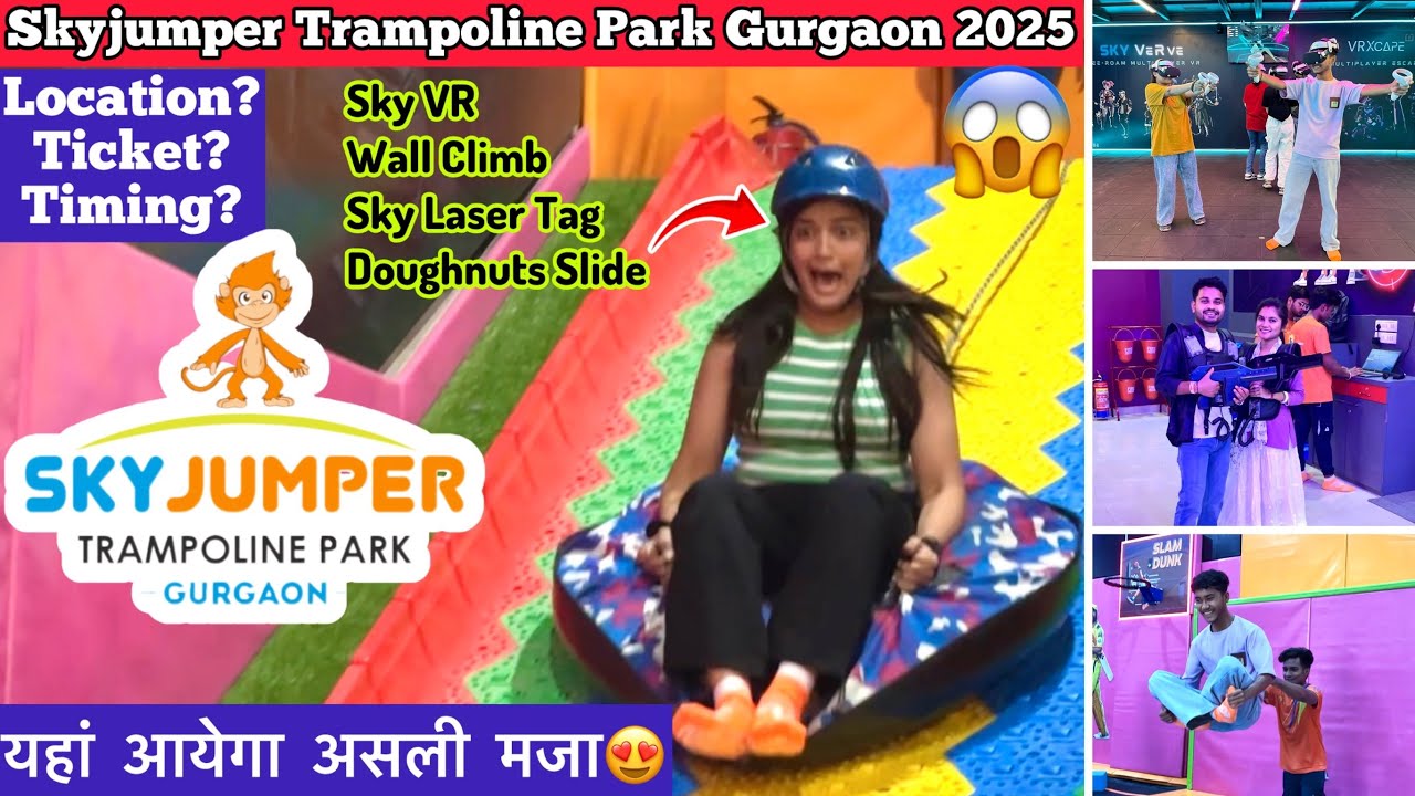 skyjumper trampoline park gurgaon, skyjumper trampoline park m3m Brodway sector 71 ticket price