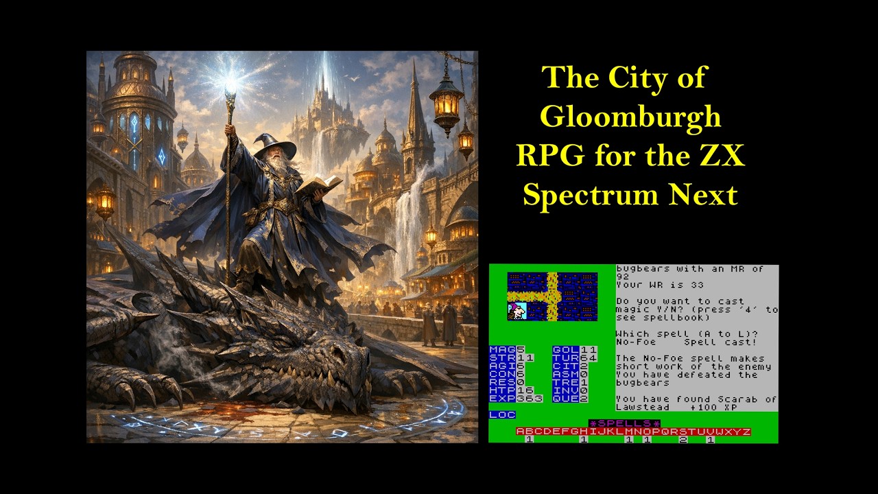 The City of Gloomburgh RPG for the ZX Spectrum Next computer