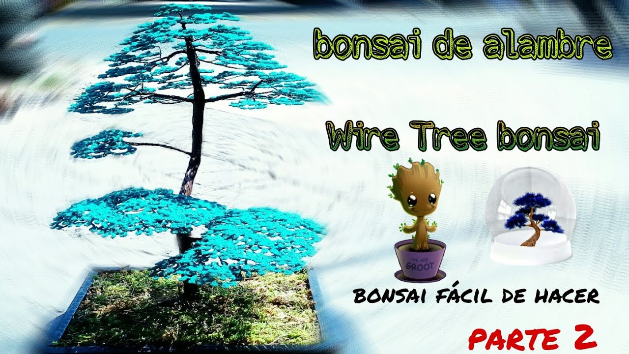 Wire Tree bonsai // Arbol de Alambre Bonsai Japonés Sakura Hoja Azul (parte 2)