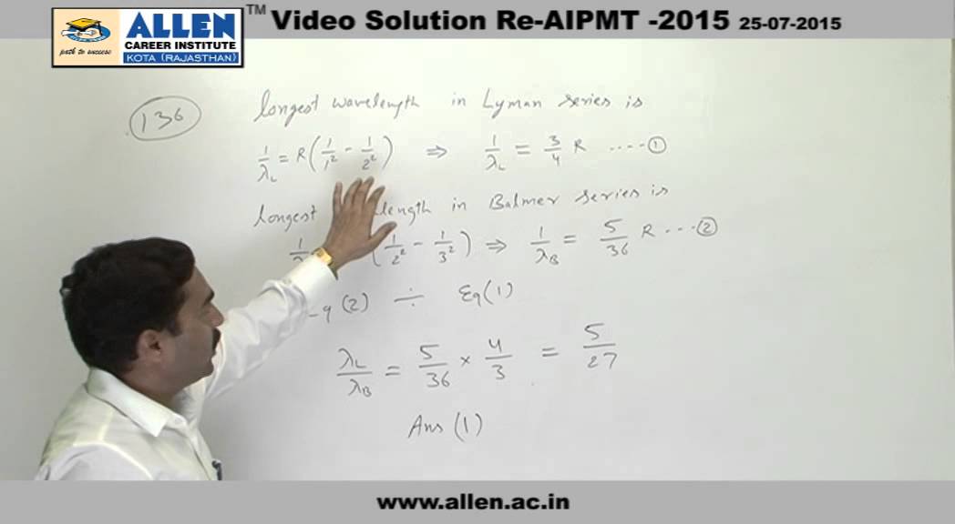 AIPMT 2015 Re-Exam Physics Solution &ndash; Q. No. 136 (Paper Code-A)