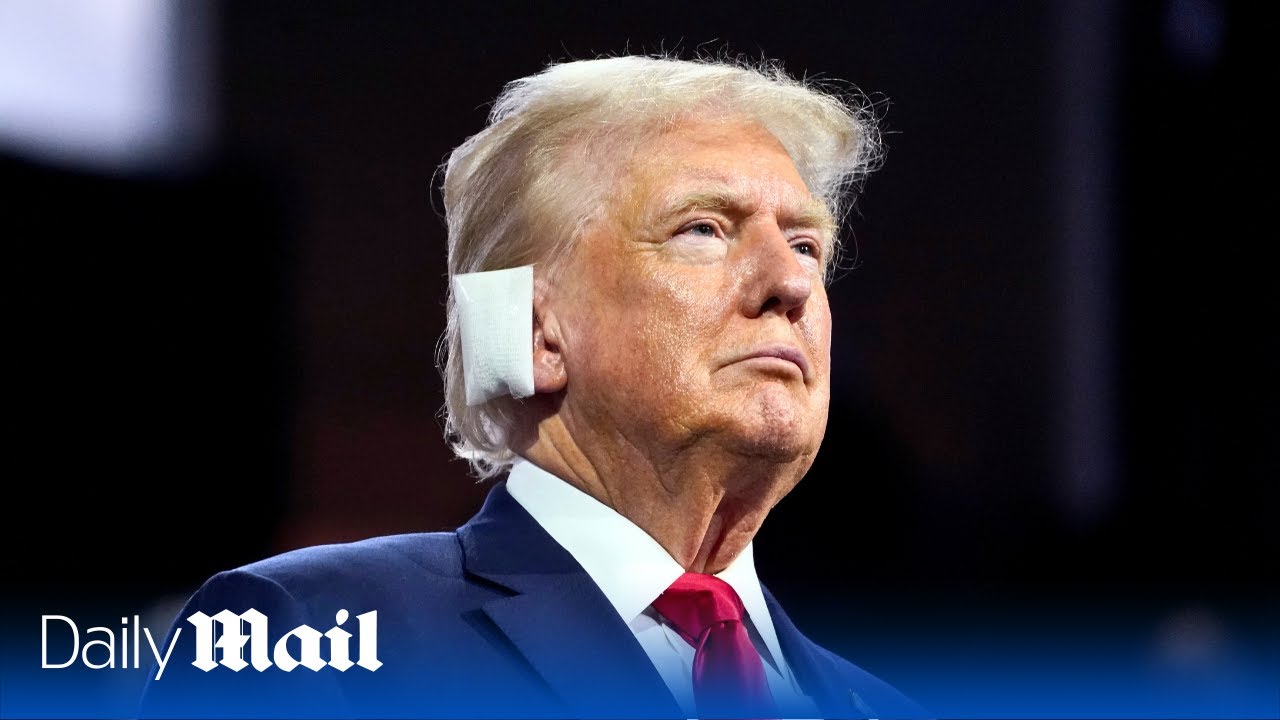 Trump appears at Republican convention with bandaged ear