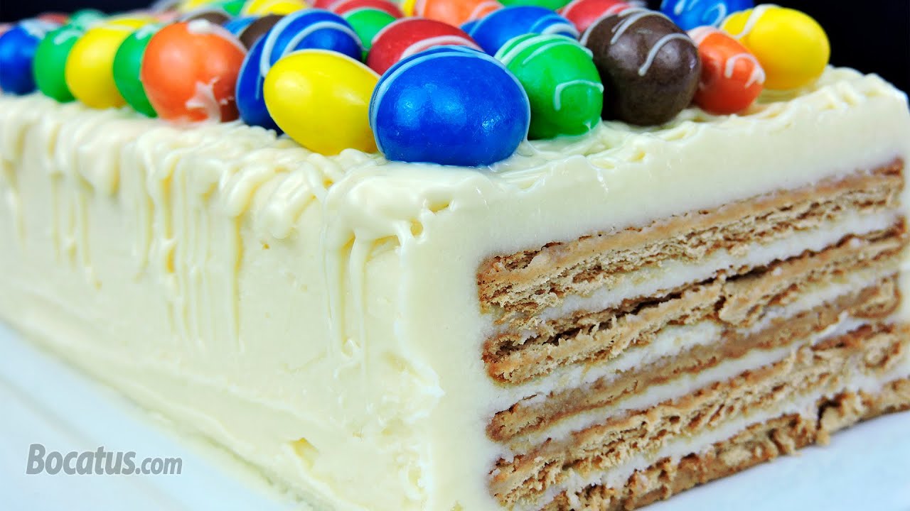 Tarta de galletas con chocolate blanco