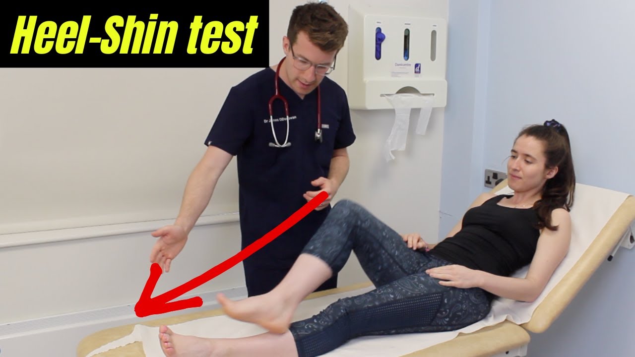 How to perform a HEEL-TO-SHIN TEST to assess CO-ORDINATION | Neurological Cerebellar Exam Skills