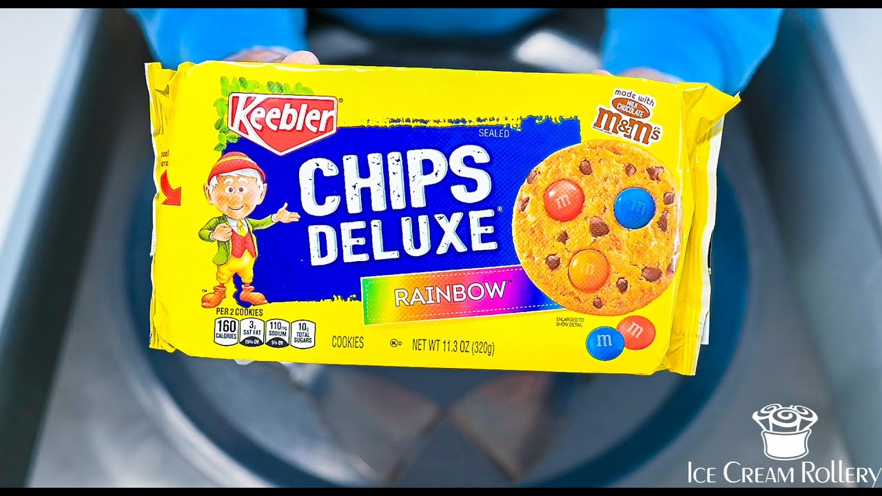 Ice Cream Rolls | Keebler Chips Deluxe Rainbow Cookies | Satisfying Asmr
