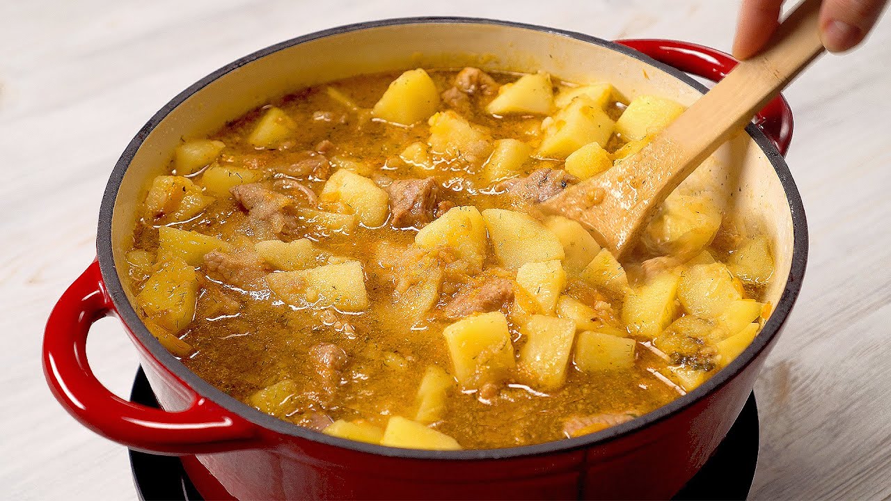 ТУШЕНАЯ КАРТОШКА С МЯСОМ. Вкусный Обед или Ужин из доступных продуктов. Рецепт от Всегда Вкусно!