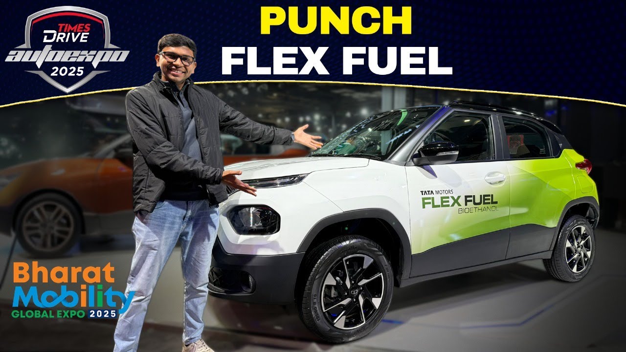 Tata Punch Flex Fuel Car Unveiled at Auto Expo 2025 | Punch Is now More sustainable | Times Drive