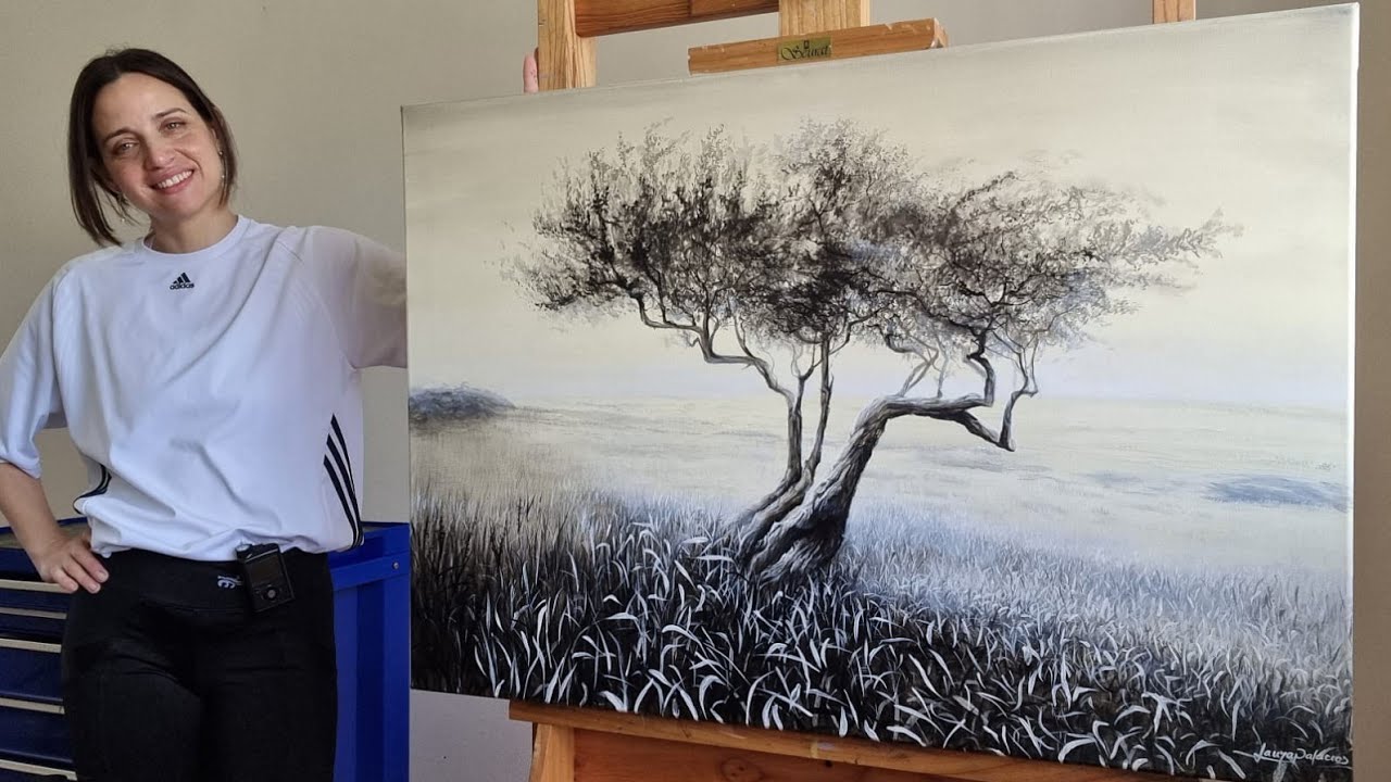 164. Como pintar con acrilico un cuadro en blanco y negro