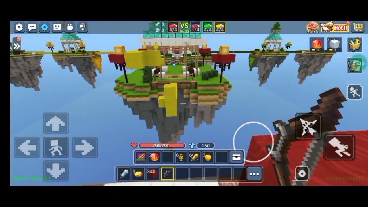 JOGANDO BED WARS NO BLOCK MAN GO