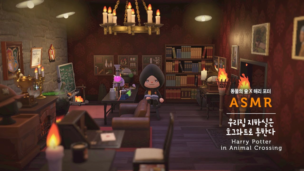 My basement is connected to Hogwarts | ACNH X Harry Potter Ambience & Music