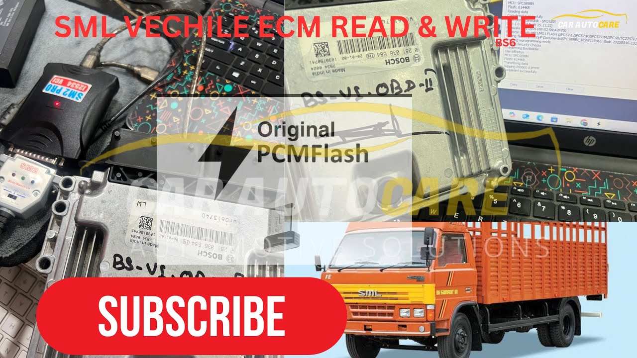 Sml bs6 vechile ecm read & write with sm2pro hardware with pcm flash #carautocare#ecmtool#smlvechile