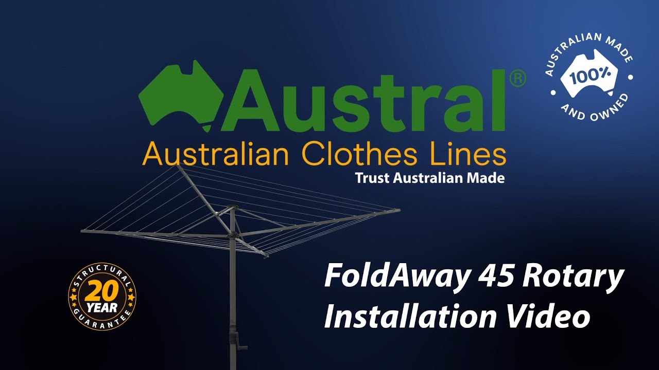 Austral FoldAway 45 Rotary Clothesline Installation