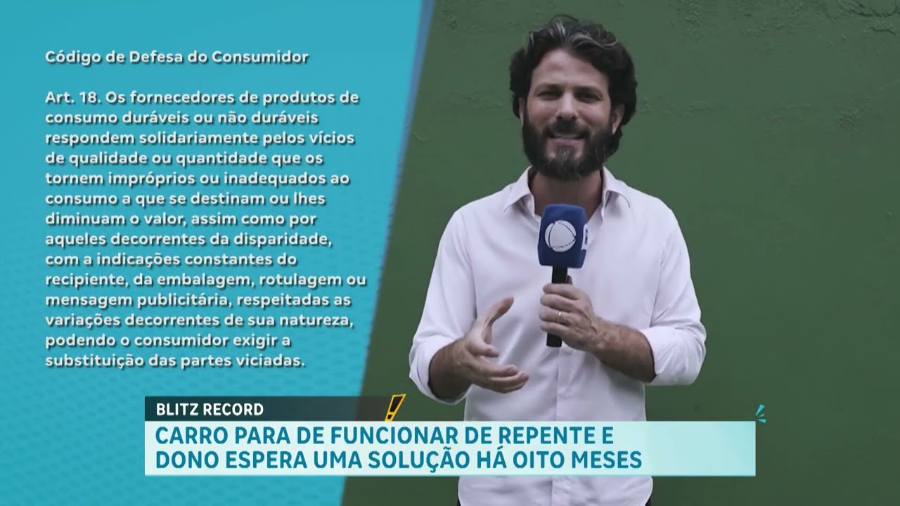 Blitz RECORD: consumidor compra carro elétrico e veículo para de funcionar