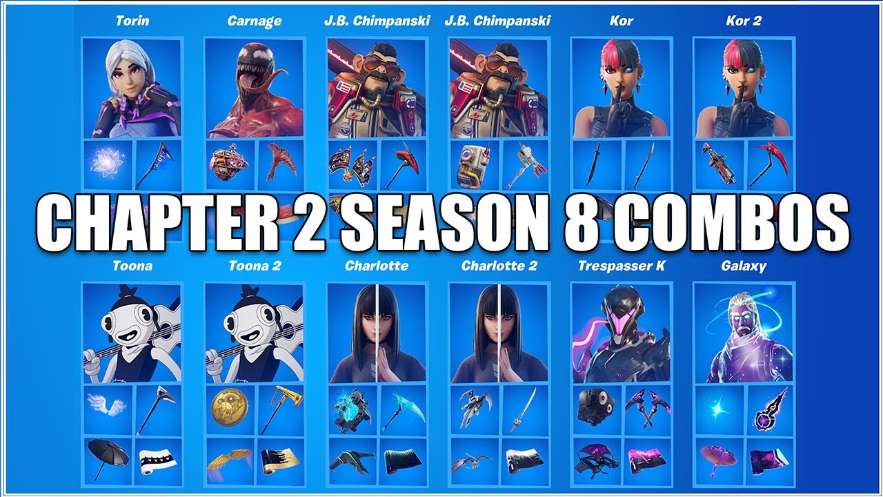 A Bunch of Chapter 2 Season 8 Battle Pass Skin Combos, Best Skin Combos in Fortnite