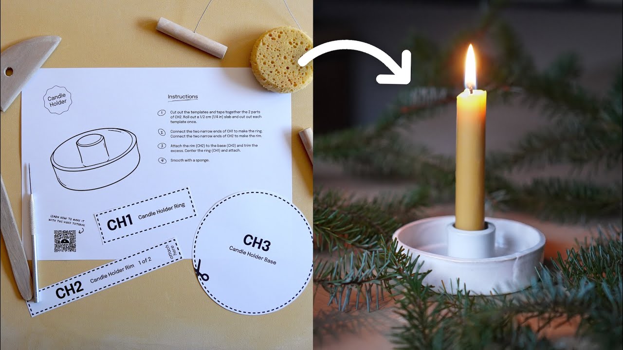 How to make a candle holder (pottery tutorial)