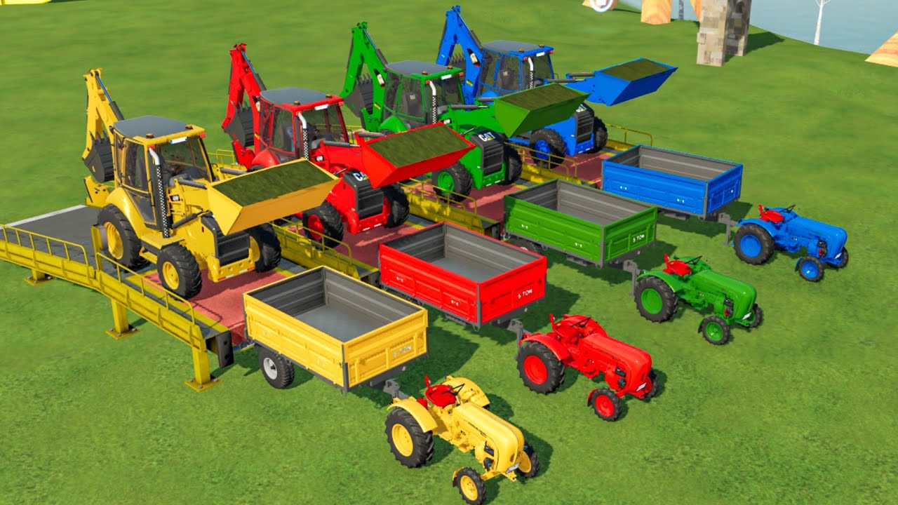 COLOURS OF LOADER ! CAT BACKHOE LOADER IN FS 22 | FARMING SIMULATOR 22