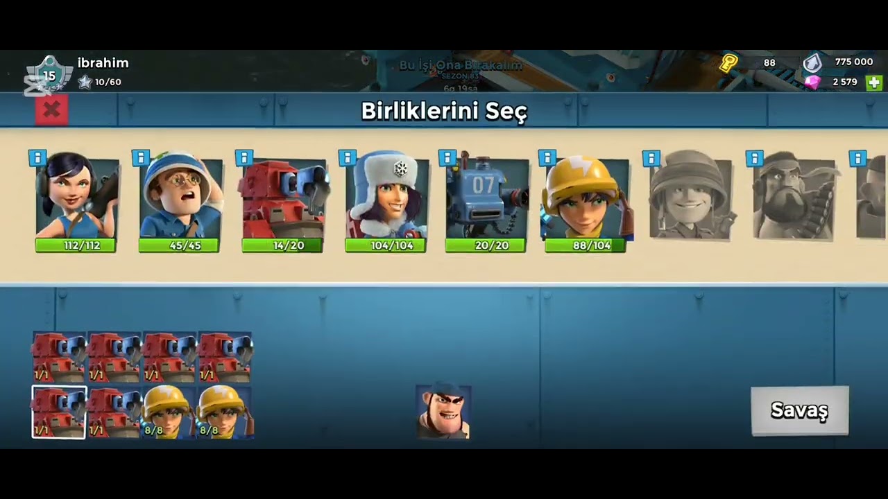 Sezon 83 Meşale ve Lazerci Piyade ile rank 16 oldum