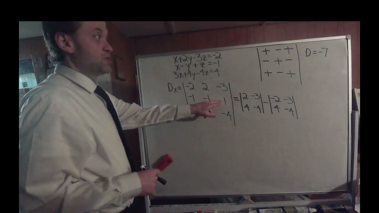 Using Cramer's Rule to Solve a 3 Variable System of Equations