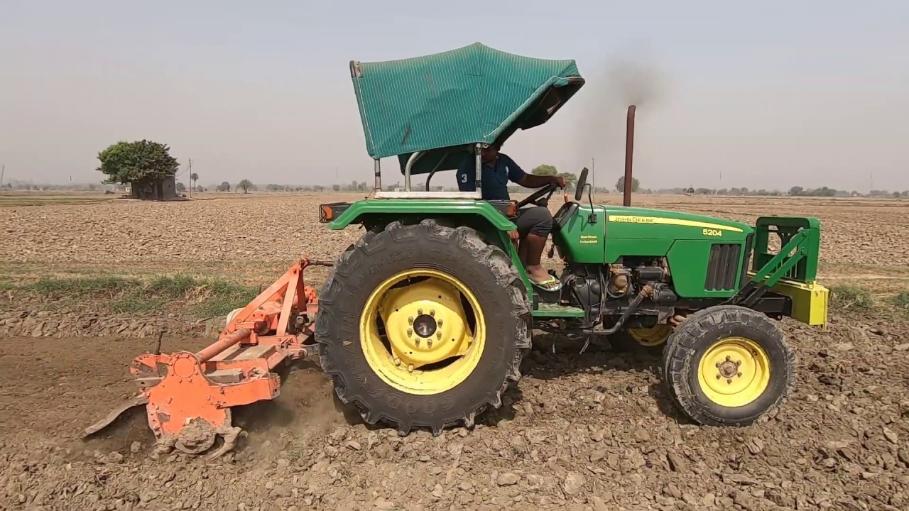 John deere 5204 tractor average 0.6 litter in 6 minute 7 feet rotavator