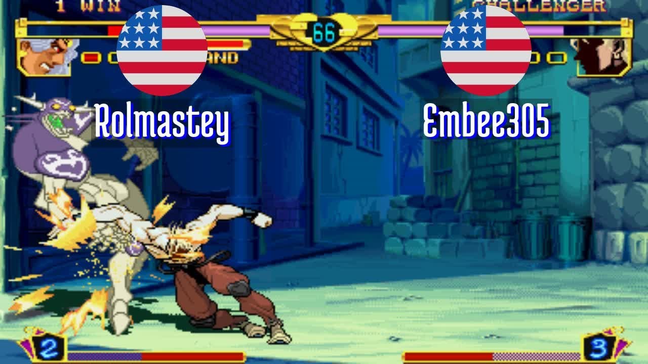 FT3 @jojobanr1: Rolmastey (US) vs Embee305 (US) [JoJo HFTF jojoban Fightcade] Jan 9